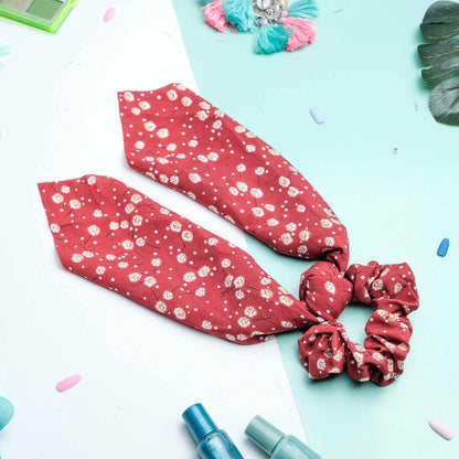 chouchou foulard rouge motifs